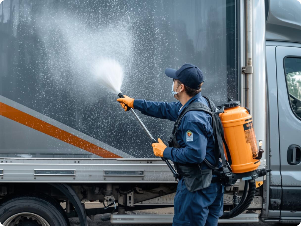 Lavado de unidades de transporte más eficiente: 60% menos agua